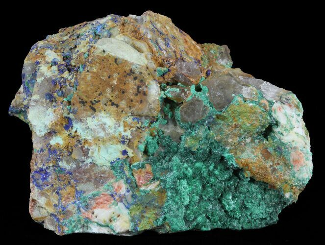 Malachite with Azurite Crystal Specimen - Morocco #60888